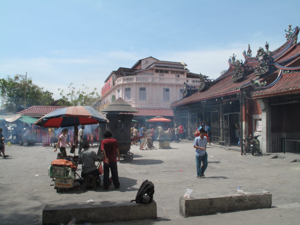 Vibrant Scene at the Goddess of Mercy Temple